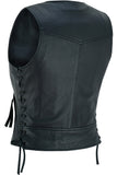 WOMEN'S LIGHTWEIGHT MOTORCYCLE VEST WITH RIVETS DETAILING