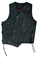 KIDS TRADITIONAL STYLE LEATHER SIDE LACE VEST