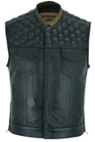 WHISKEY MOTORCYCLE MC STYLE VEST WITH HONEYCONE STYLE STITCHING CCW
