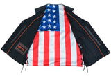 HONOR RIDE WESTERN CUT MOTORCYCLE CCW VEST WITH AMERICAN FLAG LINER